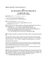 Đề thi vào lớp 10 môn Toán năm 2019 - 2020 quận 12 tuyển chọn | Toán học, Đề thi vào lớp 10 - Ôn Luyện