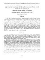 HIỆN TRẠNG NGUỒN LỢI CÁ NÓC BIỂN VIỆT NAM VÀ VẤN ĐỀ SỬ DỤNG CÁ NÓC Ở NƯỚC TA