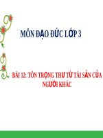 Bài giảng Đạo đức 3 bài 12 Tôn trọng thư từ, tài sản của người khác | GDCD, Lớp 3 - Ôn Luyện