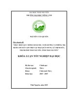 (Khóa luận tốt nghiệp) - Thực hiện quy trình chăm sóc nuôi dưỡng, phòng và trị bệnh cho đàn lợn thịt tại trại Quân Dung, xã Thịnh Đức, thành phố Thái Nguyên, tỉnh Thái Nguyên