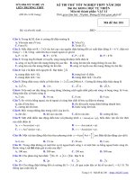 Đề thi thử tốt nghiệp THPT môn Vật lí năm 2020 liên trường THPT - Nghệ An - THI247.com