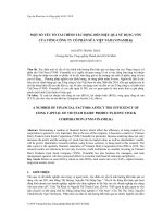 A NUMBER OF FINANCIAL FACTORS AFFECT THE EFFICIENCY OF USING CAPITAL OF VIETNAM DAIRY PRODUCTS JOINT STOCK CORPORATION (VNM-VINAMILK)