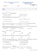 Đề kiểm tra thường xuyên môn toán lớp 10 năm học 2018-2019 trường THPT Chuyên lê thánh tông mã đề 222 | Toán học, Lớp 10 - Ôn Luyện