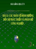 Bài giảng Địa lý 9 bài 11 Các nhân tố ảnh hưởng đến sự phát triển và phân bố công nghiệp | Lớp 9, Địa lý - Ôn Luyện