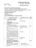 KẾ HOẠCH bài dạy TOÁN  bài 1  bài 3 