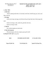 NỘI DUNG ÔN TẬP KIỂM TRA GIỮA KÌ I  MÔN: VẬT LÍ