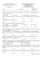 Đề khảo sát Toán 11 lần 2 Nguyễn Viết Xuân Vĩnh Phúc năm 2019 2020 kèm đáp án