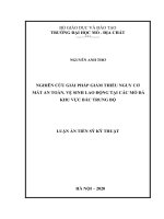 Nghiên cứu giải pháp giảm thiểu nguy cơ mất ATVSLĐ tại các mỏ đá khu vực bắc trung bộ 