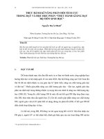THỰC HÀNH KĨ NĂNG PHẢN HỒI TÍCH CỰC TRONG DẠY VÀ HỌC HỌC PHẦN “THỰC HÀNH GIẢNG DẠY BỘ MÔN SINH HỌC”