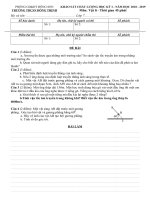 Đề thi học kì 1 môn Vật lý lớp 7 năm 2018 - 2019 THCS Đông Thịnh có đáp án | Vật lý, Lớp 7 - Ôn Luyện