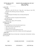 NỘI DUNG ÔN TẬP KIỂM TRA GIỮA KÌ I  MÔN: TIN HỌC 6,7,8