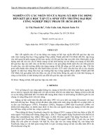 NGHIÊN CỨU CÁC NHÂN TỐ CỦA MẠNG XÃ HỘI TÁC ĐỘNG ĐẾN KẾT QUẢ HỌC TẬP CỦA SINH VIÊN TRƯỜNG ĐẠI HỌC CÔNG NGHIỆP THỰC PHẨM TP. HCM (HUFI)