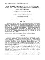 ĐÁNH GIÁ TIỀM NĂNG ỨNG DỤNG CỦA CÂY HOA HƯỚNG DƯƠNG (HELIANTHUS ANNUUS) TRONG XỨ LÝ Ô NHIỄM KIM LOẠI NẶNG CADMIUM