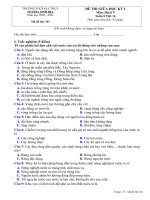 ĐỀ KIỂM TRA GIỮA HỌC KỲ I Môn: Địa lí