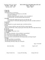 ĐỀ CƯƠNG  ÔN TẬP KIỂM TRA GIỮA KÌ MÔN :  ĐỊA LÍ