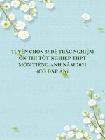 Tuyển chọn 35 đề trắc nghiệm ôn thi tốt nghiệp THPT môn Tiếng Anh năm 2021 (Có đáp án)