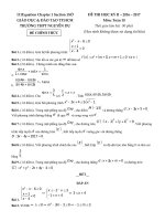 Đề thi học kì 2 môn toán lớp 10 năm học 2016-2017 trường THPT Nguyễn Du | Toán học, Lớp 10 - Ôn Luyện