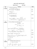 Đáp án chi tiết học kỳ 2 môn toán lớp 11 trường THPT Đinh thiên lý mã T1101 | Toán học, Lớp 11 - Ôn Luyện