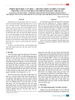 PHIÊN DỊCH HỌC VĂN HÓA – TRƯỜNG HỢP CẢI BIÊN VĂN HỌC PHƯƠNG TÂY Ở NAM BỘ CUỐI THẾ KỈ XIX ĐẦU THẾ KỈ XX