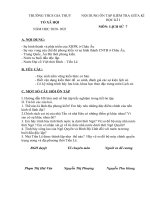 NỘI DUNG ÔN TẬP KIỂM TRA GIỮA KÌ HỌC KÌ I MÔN: LỊCH SỬ