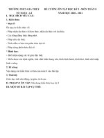 ĐỀ CƯƠNG ÔN TẬP HỌC KỲ I MÔN:TOÁN