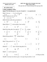 Đề kiểm tra học kì 2 môn toán lớp 6 năm 2011-2012 | Toán học, Lớp 6 - Ôn Luyện
