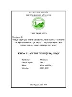 (Khóa luận tốt nghiệp) - Thực hiện quy trình chăm sóc, nuôi dưỡng và phòng trị bệnh cho đàn lợn thịt tại trại lợn Minh Châu, thành phố Hạ Long, tỉnh Quảng Ninh