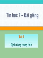 Định dạng trang tính | Lớp 7, Tin học - Ôn Luyện