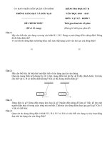 Đề thi học kì 2 có đáp án môn vật lí lớp 7 năm 2016 phòng GDĐT tân bình | Vật lý, Lớp 7 - Ôn Luyện