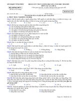 Đề thi HK1 Vật lý 11 năm học 2018 – 2019 sở GD&ĐT Vĩnh Phúc