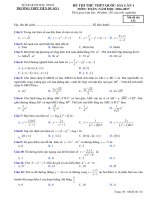 Đề thi thử THPT Quốc gia 2017 môn Toán trường Tiên Du 1 – Bắc Ninh lần 1