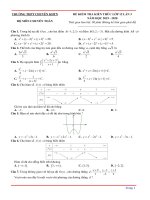 Đề kiểm tra kiến thức - lời giải chi tiết môn Toán 12 năm 2020 lần 3 trường chuyên KHTN – Hà Nội