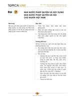 Bài giảng Lý luận Nhà nước và pháp luật - Bài 7: Nhà nước pháp quyền và xây dựng nhà nước pháp quyền xã hội chủ nghĩa Việt Nam