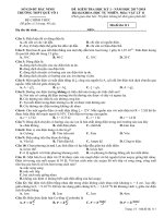 Đề kiểm tra học kỳ 1 Vật lý 11 năm 2017 – 2018 trường THPT Quế Võ 1 – Bắc Ninh