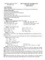 ĐỀ CƯƠNG ÔN TẬP HỌC KỲ I MÔN:TOÁN