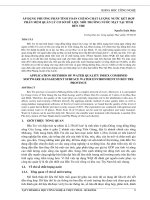ÁP DỤNG PHƯƠNG PHÁP TÍNH TOÁN CHỈ SỐ CHẤT LƯỢNG NƯỚC KẾT HỢP PHẦN MỀM QUẢN LÝ CƠ SỞ DỮ LIỆU MÔI TRƯỜNG NƯỚC MẶT TẠI TỈNH BẾN TRE