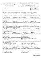 Đề kiểm tra kiến thức môn Lịch sử lần 2 năm 2020 trường ĐHQG Hà Nội - THI247.com