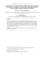 CÁC NHÂN TỐ TÁC ĐỘNG ĐẾN Ý ĐỊNH THỰC HIỆN HÀNH VI THEO HỌC CAO HỌC CỦA SINH VIÊN TRƯỜNG ĐẠI HỌC CÔNG NGHIỆP THÀNH PHỐ HỒ CHÍ MINH