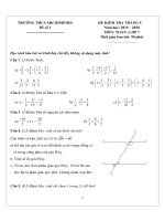 Đề kiểm tra Toán 7 tháng 9 năm 2019 – 2020 trường Archimedes Academy – Hà Nội | Toán học, Lớp 7 - Ôn Luyện