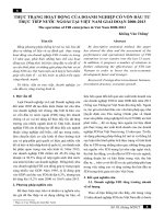 HỰC TRẠNG HOẠT ĐỘNG CỦA DOANH NGHIỆP CÓ VỐN ĐẦU TƯ TRỰC TIẾP NƯỚC NGOÀI TẠI VIỆT NAM GIAI ĐOẠN 2000-2013