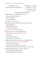 Đề kiểm tra 1 tiết môn Địa Lý lớp 12 trắc nghiệm có đáp án