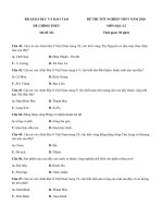 Đề thi tốt nghiệp THPT năm 2020 môn Địa lí có đáp án - Bộ Giáo dục và Đào tạo