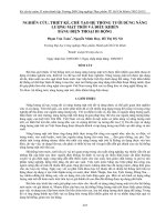 NGHIÊN CỨU, THIẾT KẾ, CHẾ TẠO HỆ THỐNG TƯỚI DÙNG NĂNG LƯỢNG MẶT TRỜI VÀ ĐIỀU KHIỂN BẰNG ĐIỆN THOẠI DI ĐỘNG