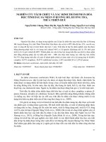 NGHIÊN CỨU TÁCH CHIẾT VÀ XÁC ĐỊNH THÀNH PHẦN HÓA HỌC TINH DẦU SA NHÂN Ở HƯƠNG HỒ, HƯƠNG TRÀ,  THỪA THIÊN HUẾ
