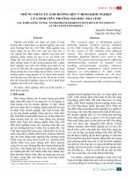 NHỮNG NHÂN TỐ ẢNH HƯỞNG ĐẾN Ý ĐỊNH KHỞI NGHIỆP CỦA SINH VIÊN TRƯỜNG ĐẠI HỌC TRÀ VINH