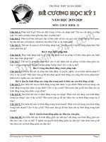 Đề cương ôn tập kì 1 lớp 12 môn GDCD - THPT Xuân Đỉnh 2019