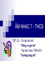 Tiết 31. Ôn tập bài hát: Tiếng ve gọi hè - Tập đọc nhạc: TĐN số 9