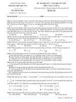 Đề thi học kỳ 2 Vật lý 12 năm 2017 - 2018 trường THPT Quế Võ 1 - Bắc Ninh - THI247.com