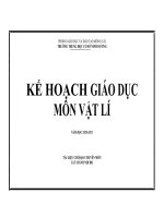 KẾ HOẠCH GIÁO dục vật lí 6 học kì 2 THEO CV 3280 của BGD