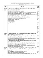 ĐỀ VÀ ĐÁP ÁN BÀI KIỂM TRA HỌC KÌ I MÔN SINH HỌC LỚP 11, NĂM 2018 - 2019 | Trường THPT Đoàn Thượng